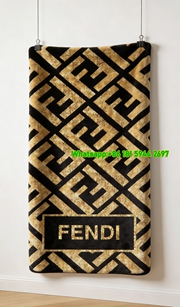 Fendi Gold Glitter FF Monogram Flannel Sofa Throw Blanket IMG_9421